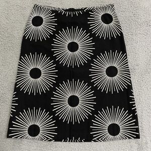 J. McLaughlin Skirt Women's 6 Black & White Abstract Sunburst Classic Career
